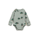 Play Up - Body Verde em algodão orgânico estampado
