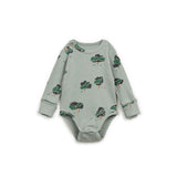 Play Up - Body Verde em algodão orgânico estampado