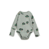 Play Up - Body Verde em algodão orgânico estampado