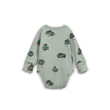 Play Up - Body Verde em algodão orgânico estampado