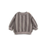Play Up - Sweat Cinza às Riscas em algodão orgânico