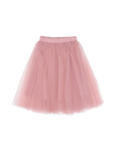 Saia de tule rosa para bebé, evasé, com cós elástico. the new siblings