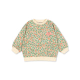 Suéter infantil em felpa com estampado floral multicolor e punhos canelados. Konges Sløjd