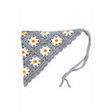 Lenço Crochet para cabeça Azul